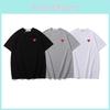 Trendy Japanese Heart Embroidered Short Sleeve T-shirt For Couples And Parents