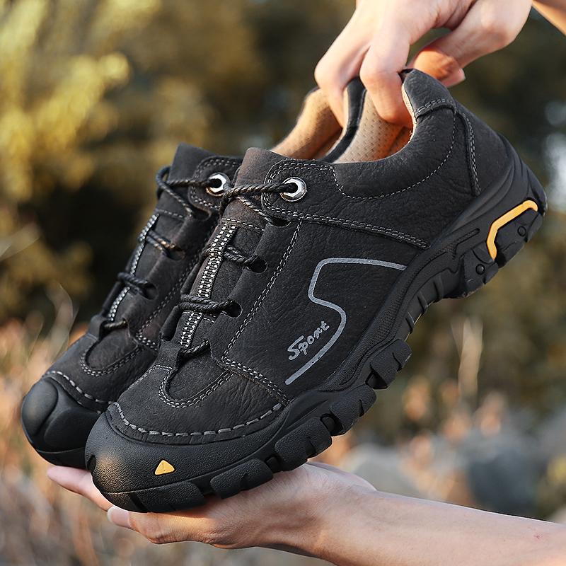 

High Quality Comfortable Trends Genuine Leather Casual Shoes Men Sneakers Male Outdoor Hiking Shoes Luxury Men s Shoes 44 чёрный