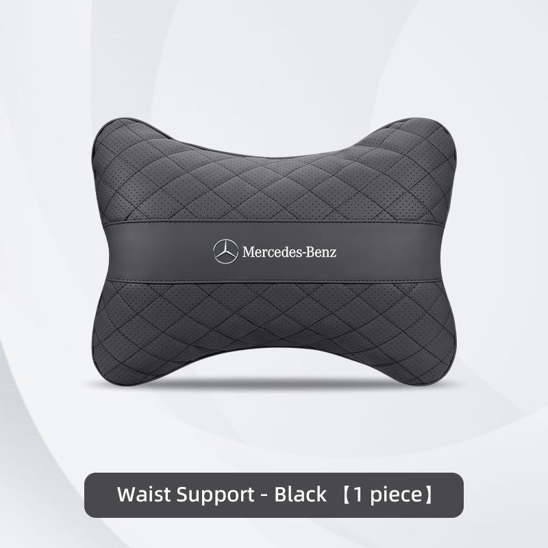 VRN2 Nappa Leather Car Headrest Neck Pillow Lumbar Support For Mercedes Benz AMG E S C A B Class GLE GLS CLA CLE GLC CLS GLA