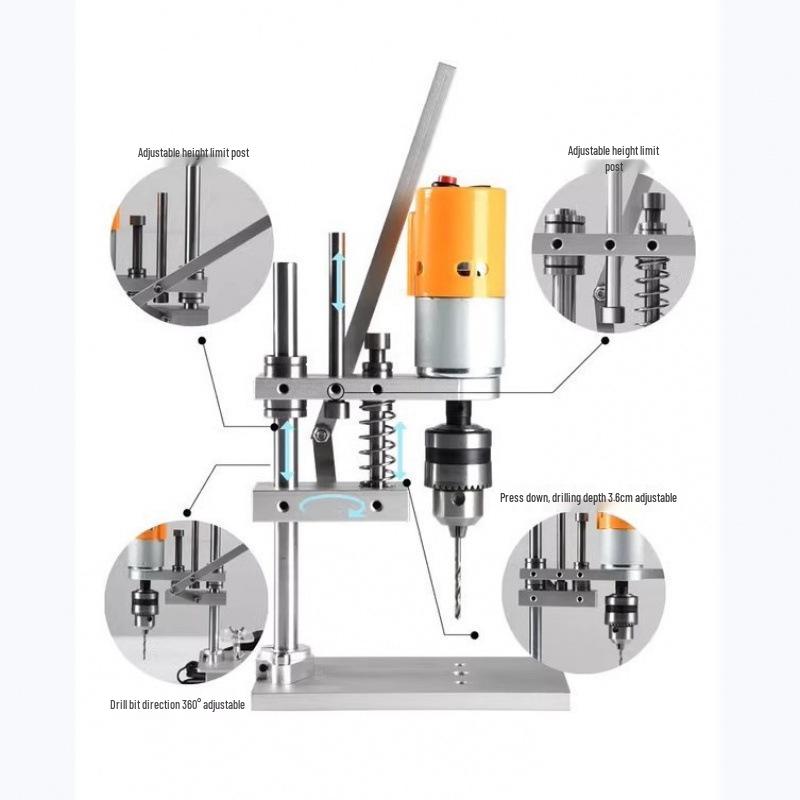 Compact Bench Drill: Mini Electric Wood Drilling & Hole Punching Tool