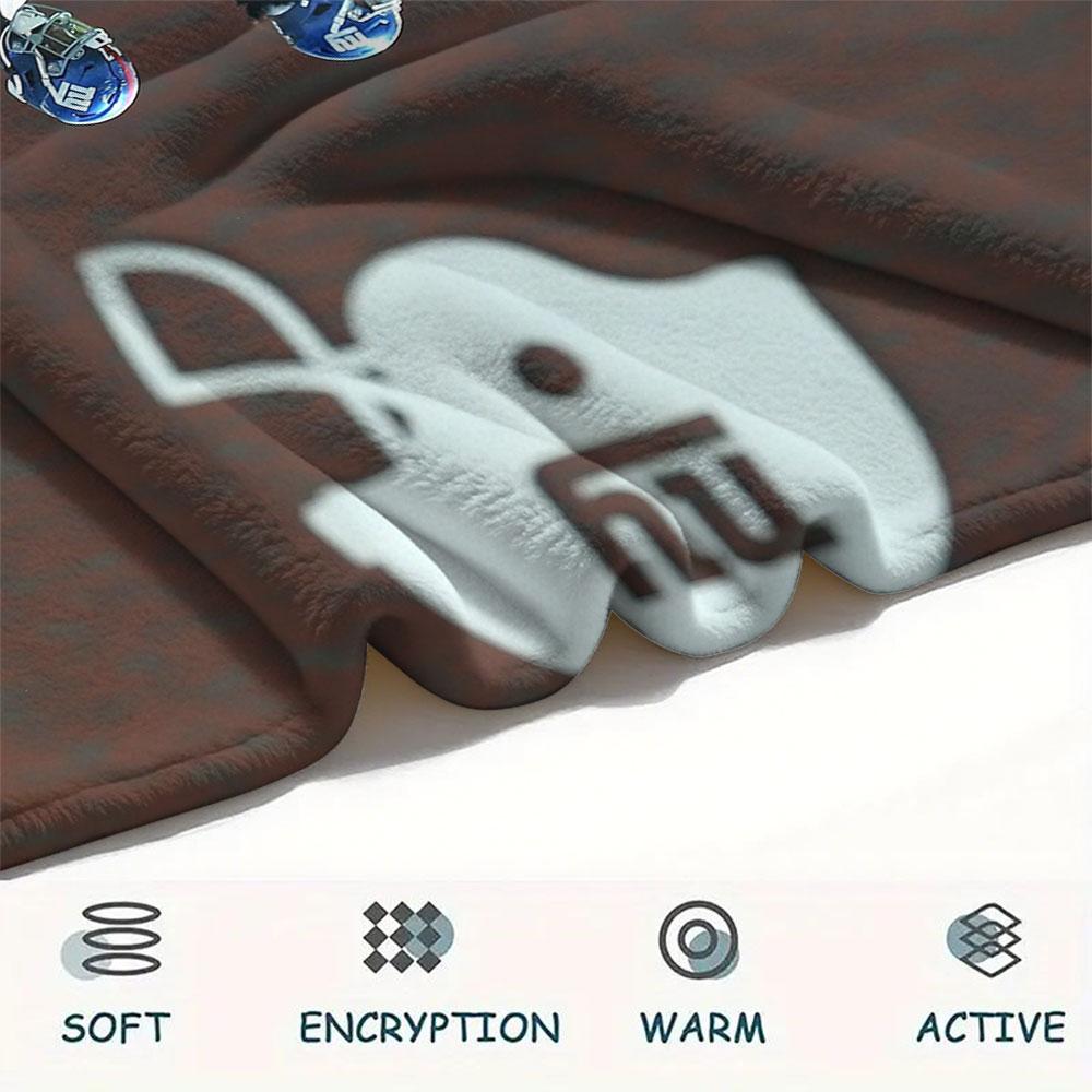 NY Giants Printed Flannel Blanket, soft throw for bedroom sofa, washable, fan merchandise, great gift.