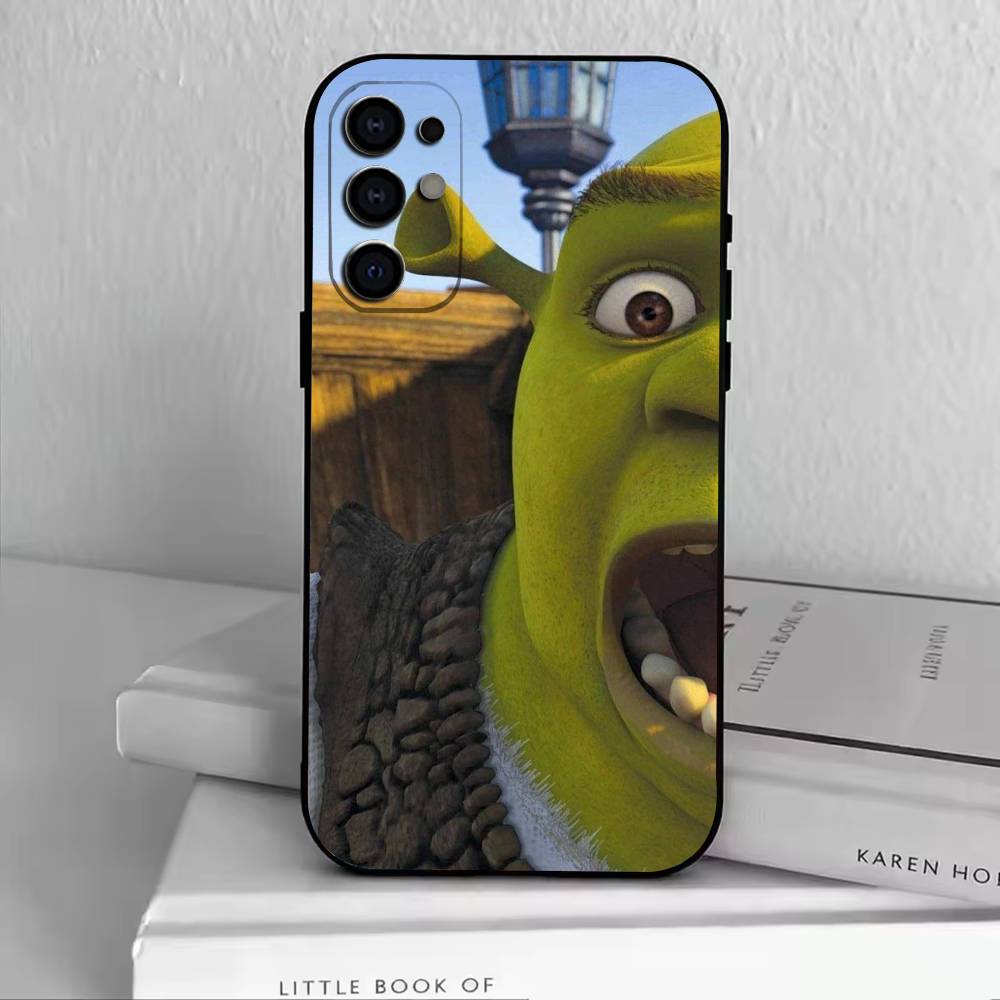 Cute S-Shrek Phone Case For Samsung S25,S24,S21,S22,S23,S30,Ultra,S20,Plus,Fe,Soft Silicone Black Cover