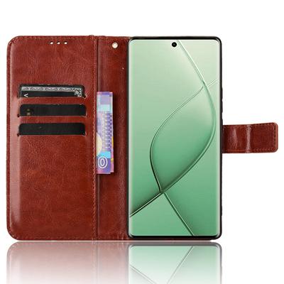 Para TECNO Spark 20 Pro+/KJ7 Funda Textura Caballo Loco Soporte Cuero Cubierta de Teléfono