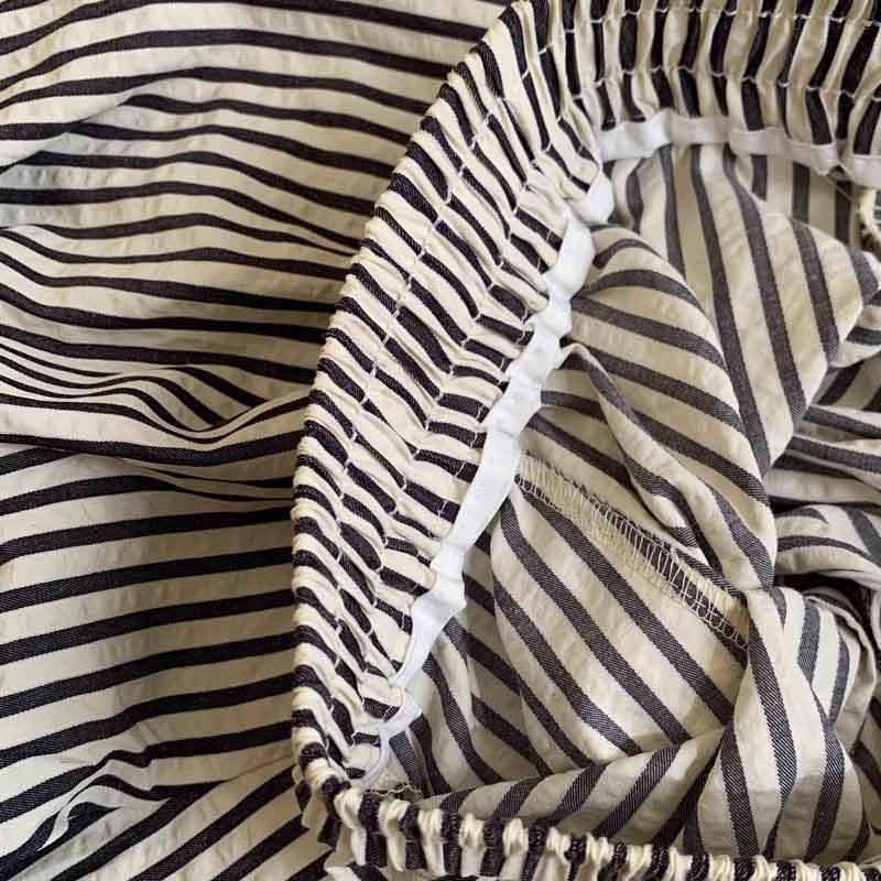 Women's Petite Retro Striped Wide-Leg Pants - Summer Casual Slimming Straight-Leg Style