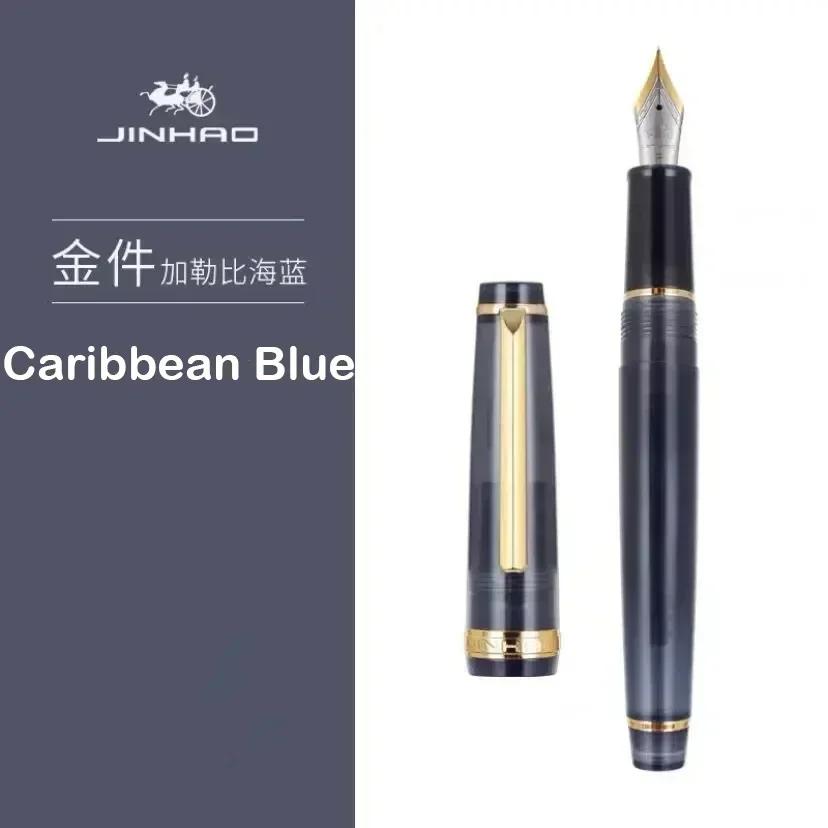 Jinhao 82 Fountain Pen Gold Trim Acrylic Barrel Fine Nib for Writing Calligraphy Signature School Office Supplies Stationery