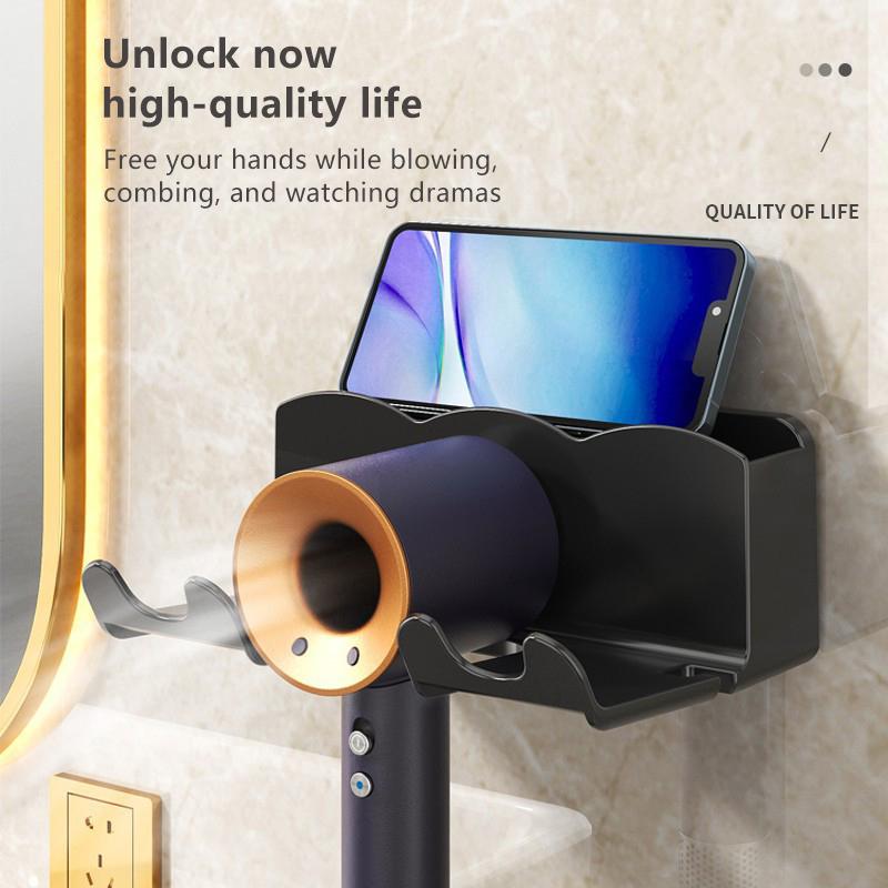 Hair Dryer Holder Wall Dryer Cradle Straightener Stand Hairdryer Organizer Box Toilet Blower Holder Shelf Bathroom Accessories