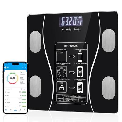 Bluetooth-Körperfettwaage, einfache und praktische Körperfettwaage mit LED-Anzeige, Haushaltswaage, Smart-Modus, Personenwaage