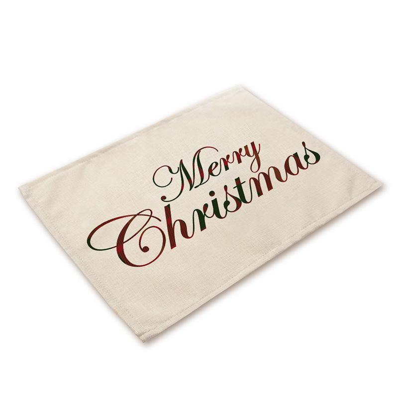 Western Style Stain-Proof Linen Placemat - Heat-Insulating and Decorative Christmas Table Mat