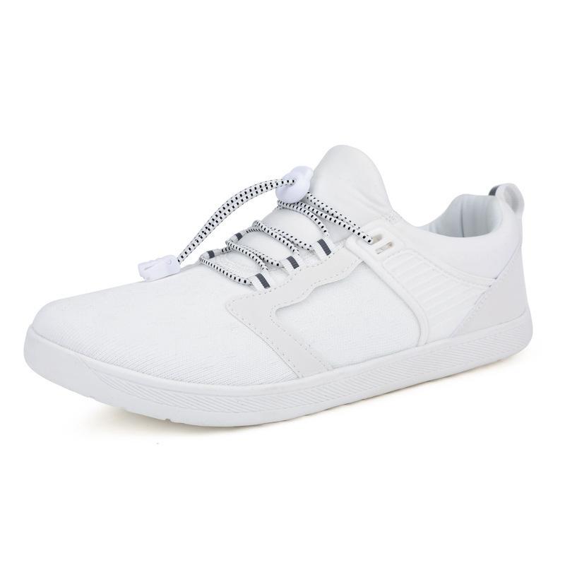 

Весна 2025 новые туфли с широким носком беговые спортивные с мягкой подошвой для босиком парные повседневные дышащие велосипедные туфли из летучего трикотажа 36 белый