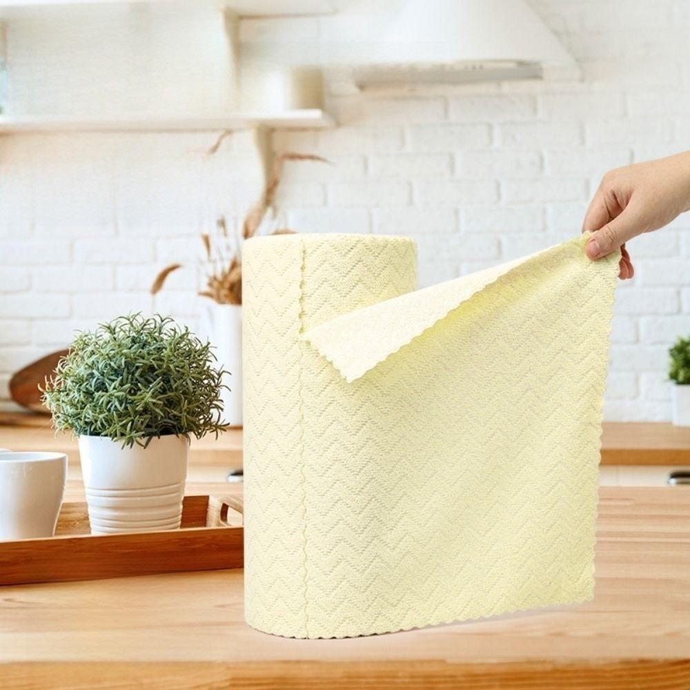 30Pcs/Roll Water Oil Absorbent Microfiber Cleaning Cloth Fast Drying Durable Cleaning Towels Double Sided Soft Absorbent