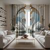 2 pieces HD digital gray light luxury European warm swan curtain home decoration style decoration living room bedroom rod curtai