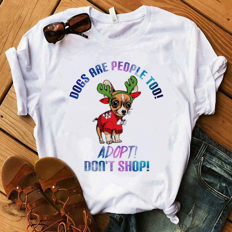 Stampa Mamma Chihuahua T-shirt da Donna Estate Nuova Moda T-shirt Divertente Design Cane Bella Ragazza T-shirt Tee Shirt Femme