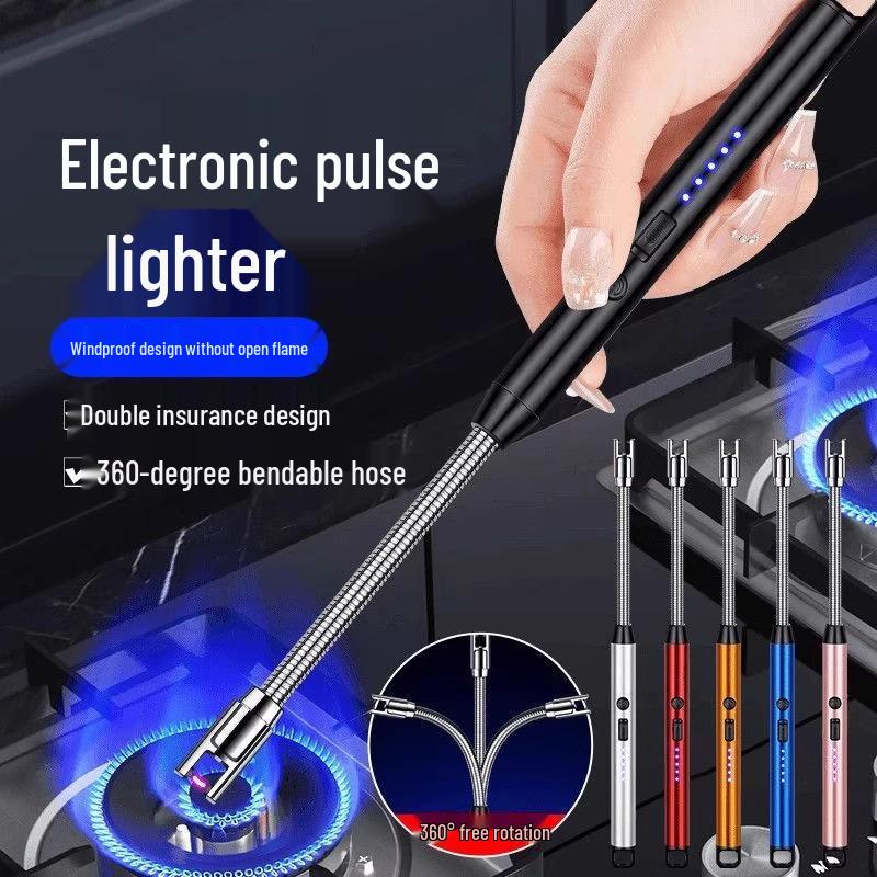 Windproof Rechargeable Electronic Pulse Lighter with Safety Aromatherapy