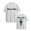 Camiseta Gráfica Jesús Es Rey Camisetas Cristianas Religiosas de Manga Corta Verano Hombres Mujeres Moda Gótica Rock Camiseta Streetwear