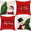 New Christmas Elk Santa Print Pillow Home Sofa Cushion Cover