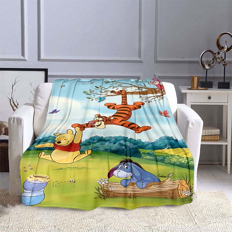 

1PC Disney Winnie The Pooh Pattern Blanket Warm Soft Fluffy Kids and Adult Sofa Bed Throw Blanket Outdoor Travel Camping RV 75x90cm