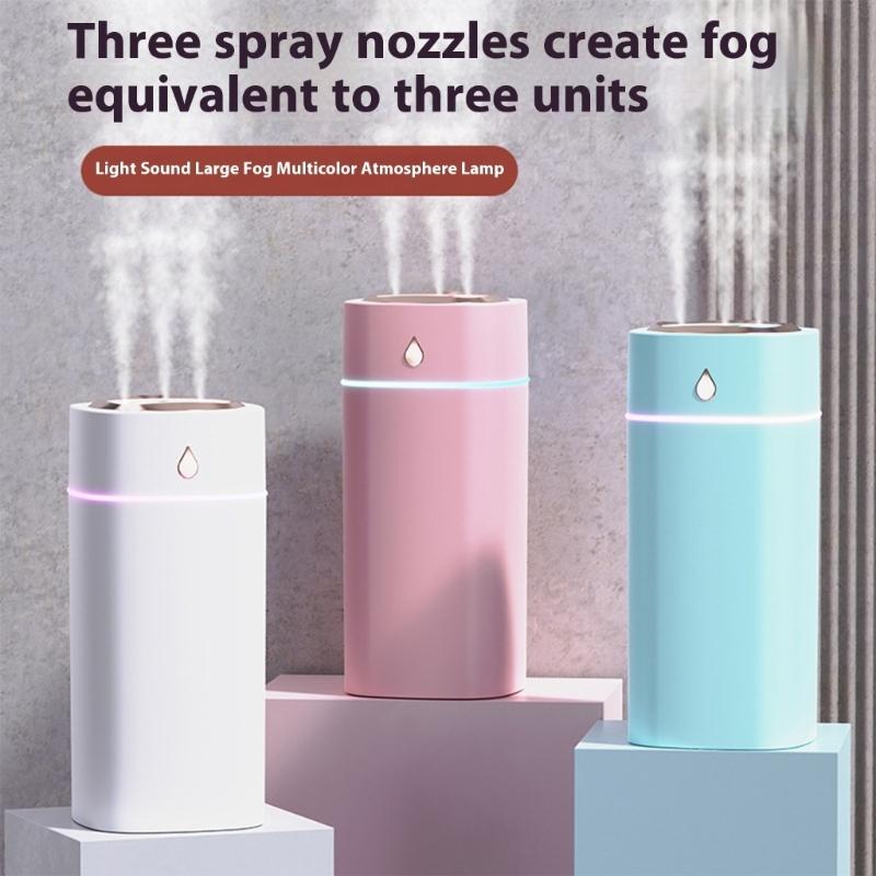 USB Humidifier Quiet Triple Misting 600ml Large Capacity Household Air Conditioning Room Air Humidification for Home