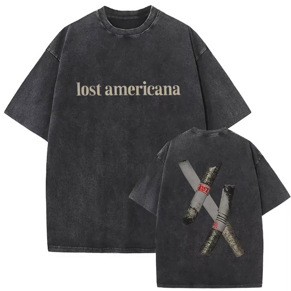 

Vintage Washed Rose XX Lost Star Print Oversized TShirt Grunge Aesthetic Tees with Front Back Designs Oversized T Shirt S