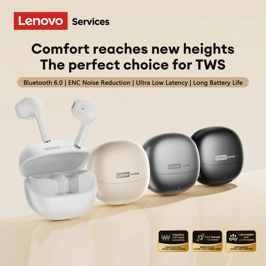 Original Lenovo LE210 Wireless Bluetooth 6.0 Earphones Low Latency HiFi Sound Quality Gaming Sport Headphones HD Call Noise Reduction Earbuds
