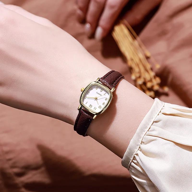 New Square Minimalist Women Small Dial Student Fashion Watches Vintage Luxury Belt Business Quartz Wristwatch Relogio Feminino