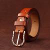 Pure Leather Female Belt With Simple Pin Closure For Work And Casual Outfits