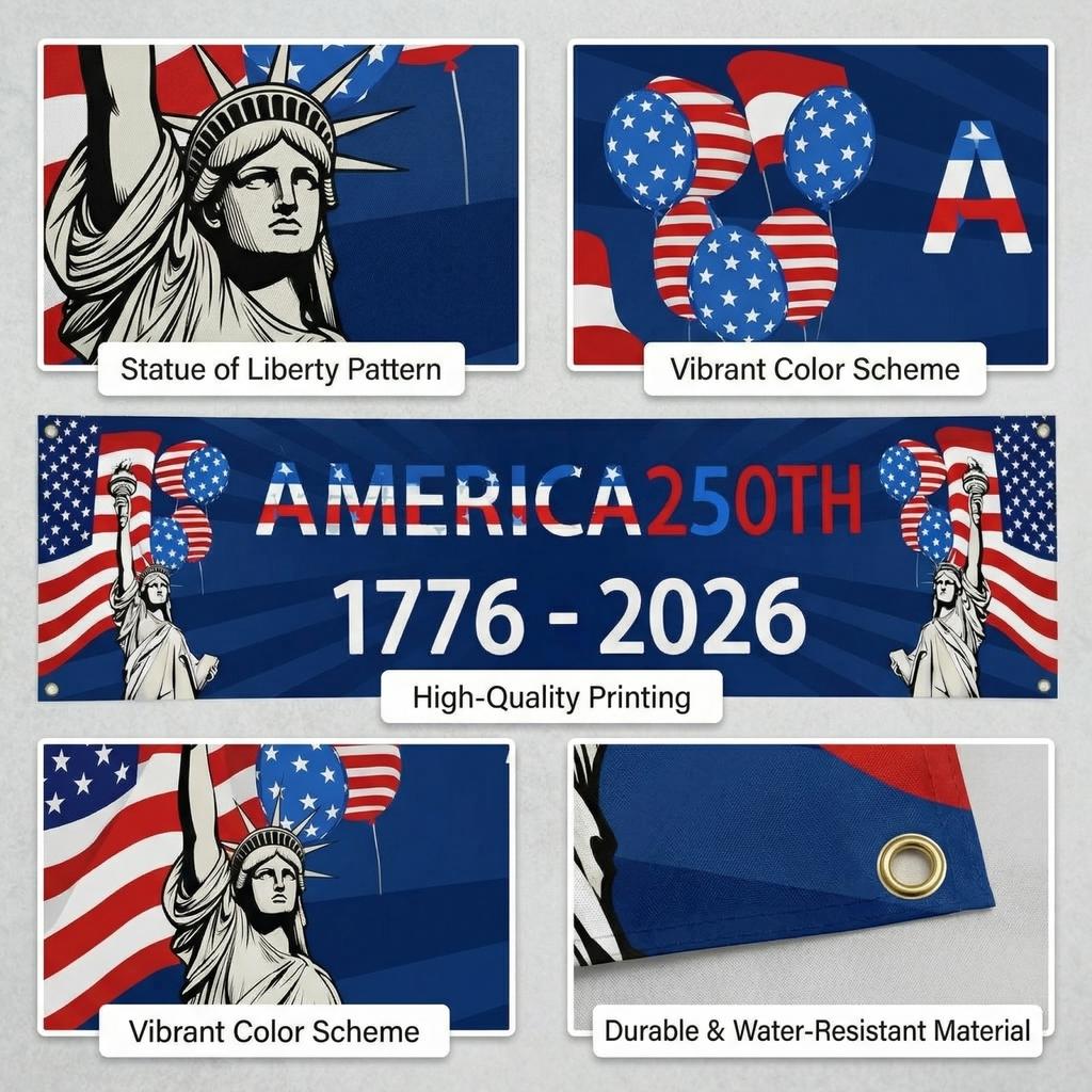 45*200cm Outdoor Porch Wall Banner Decoration For The 250th Anniversary Of The Founding Of The US