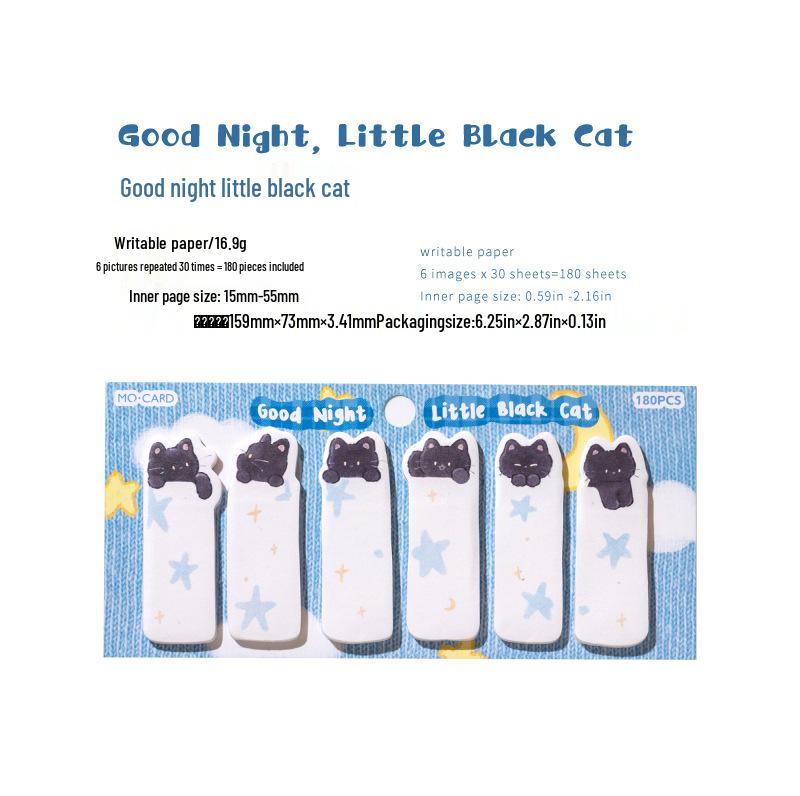 Momo Index Sticky Notes: Cute Cat Pattern Diary for Students & Office