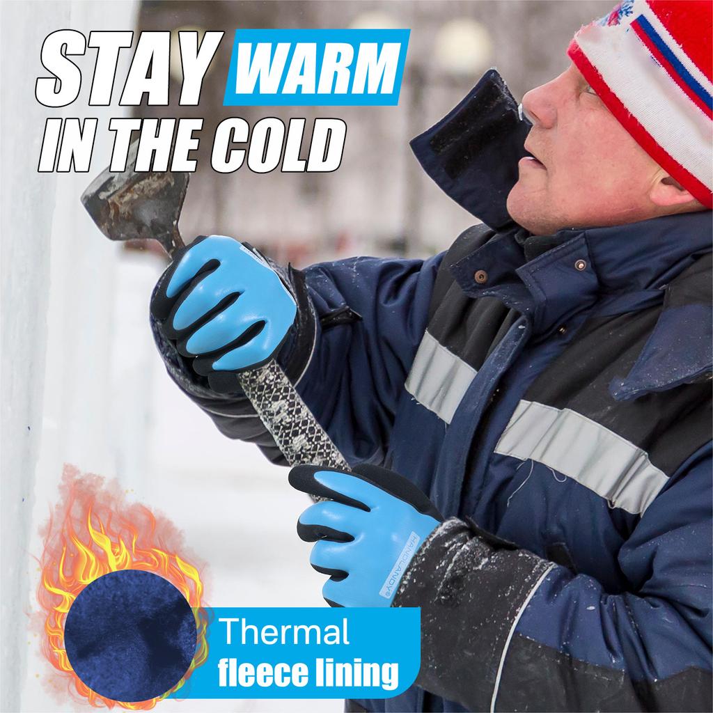 Winter Warm Waterproof Non-Slip Outdoor Work Gloves for Men Women Cycling Hiking Skiing Touchscreen Cold-Weather Durable Gloves