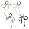 Delicate Keychain with Beaded Bowknot Phone Charm Unique Keyring Cute Pendant for Car Bag Wallet Backpack