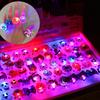 50PC Halloween Light Up Ring Party Toys Glow-in-the-Dark Rings Halloween Party Supplies for Trick or Treat Gifts