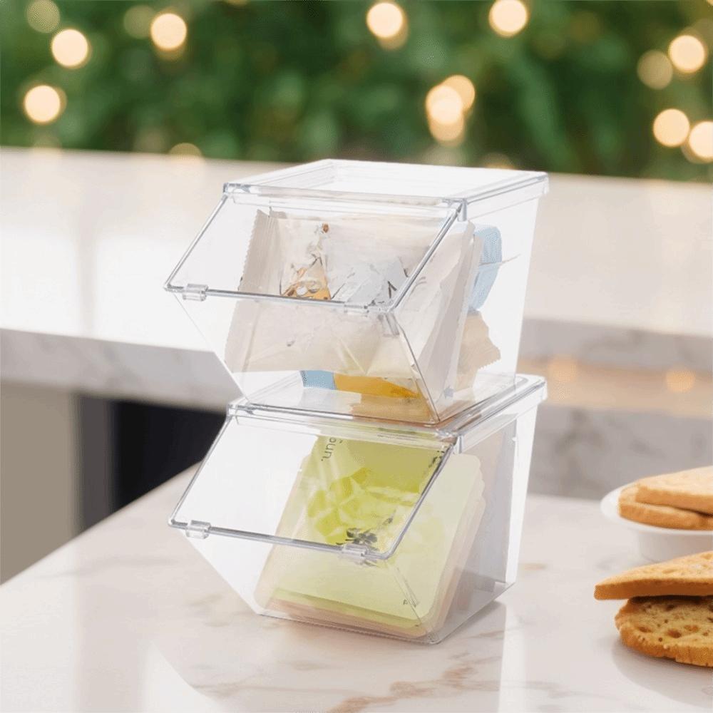 Transparent Tea Bag Storage Box Stackable Tea Bag Holder Tea Bag Organizer Snack