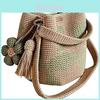 Handmade Crochet Flower Tote Bag With Pu Material For Gift Giving And Casual Use