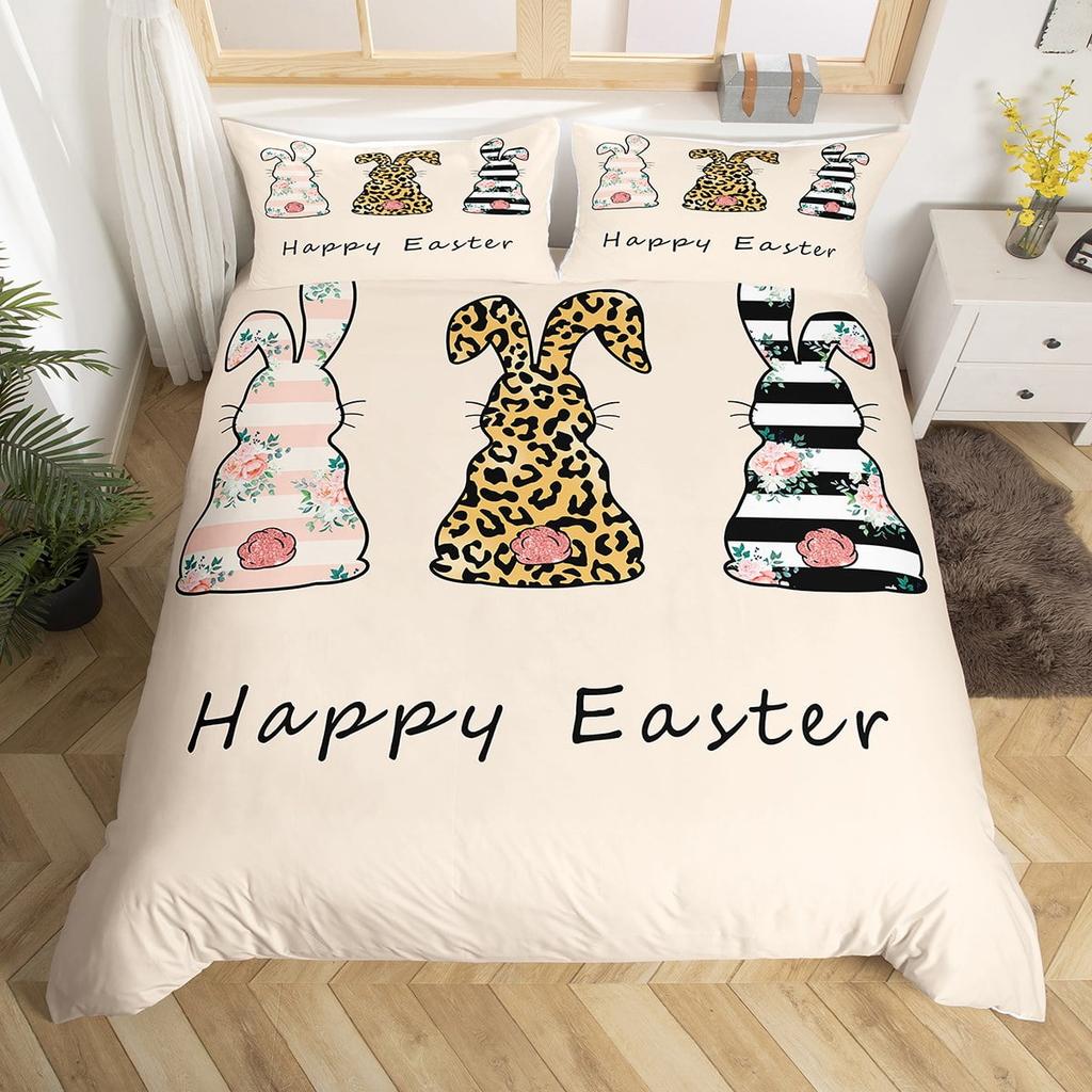Comforter Whimsical Rabbit Adorable Pink Bedding With Flowers Heart Motif For Rooms Suitable Children Kids And Adults