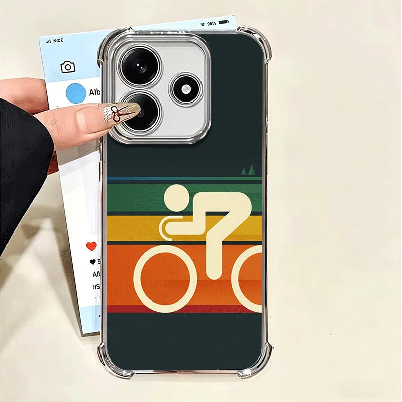 Bicycle Bike Sports Plating Phone Case For Xiaomi Poco X5 X6 X7 X8 Pro Max F8 Ultra F7 M8 M7 M5S Redmi 15C 15 14C 13C 13 X3 12C