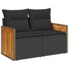 VidaXL Salon de Jardin avec Coussins 7 pcs, Canapés de Terrasse, Ensemble de Meubles de Patio, Mobilier d'Extérieur, Noir 3227686