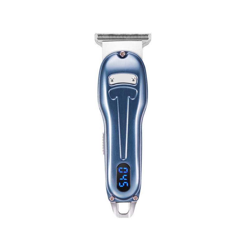 All-Metal Rechargeable Electric Hair Clipper with LCD Display