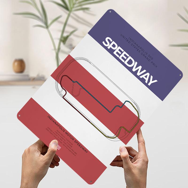 

Speedway Circuit Tinplate Poster Customized Wall Art Vintage Retro Metal Signs for Decoration Living Room Decor Men Wand Deko 7.9x11.8In(20x30cm)