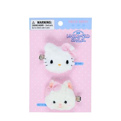 Yoshitoku Retro Plush Collection Hair Clip Set Hello Kitty 530549