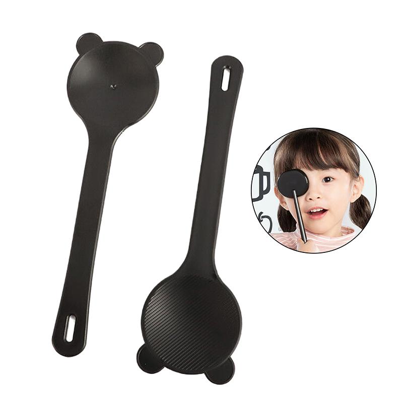 1Pcs Eye Occluder Professional Black Bear Shape Handheld Optometry Tool Eye Occluder Block Plate For Vision Test With Scale