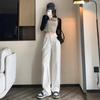 Autumn Spring Denim Pant Women Jeans Vintage Trousers Fashion Female Black White Hight Waist Loose Casual Wide Leg Pants Straight Pant