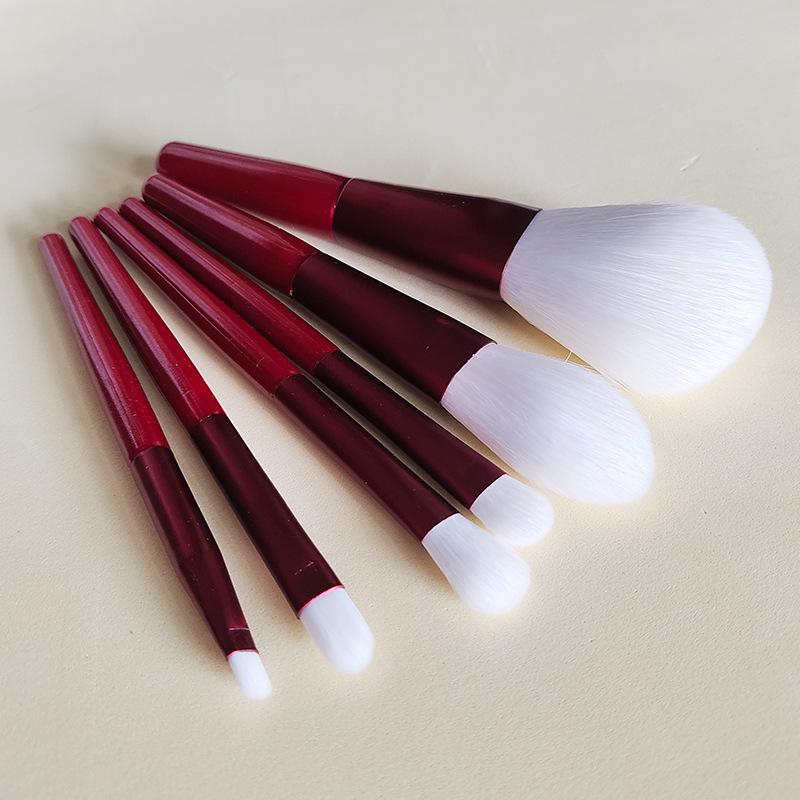 6-Piece Portable Makeup Brush Set for Beginners - Includes Blush & Eyeshadow Brushes