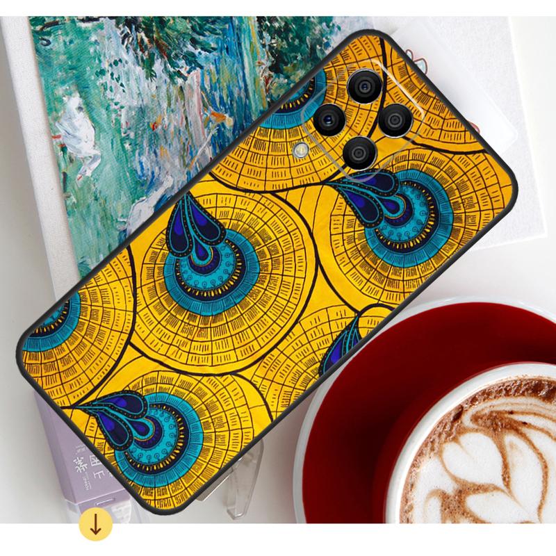 African Wax Fabric Case For Samsung Galaxy M15 M21 M31 M55 M56 M36 M16 M06 M13 M33 M53 M12 M32 M52 M14 M34 M54