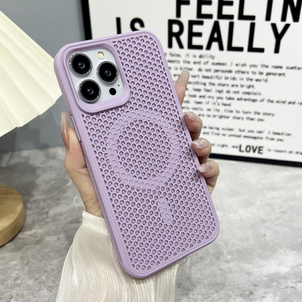 Wabenloch Wärmeableitung Magnetische Anziehung, Geeignet für iPhone16proMax Handyhülle, Apple 15 Vollabdeckung Sturzsichere 14 Schutzhülle