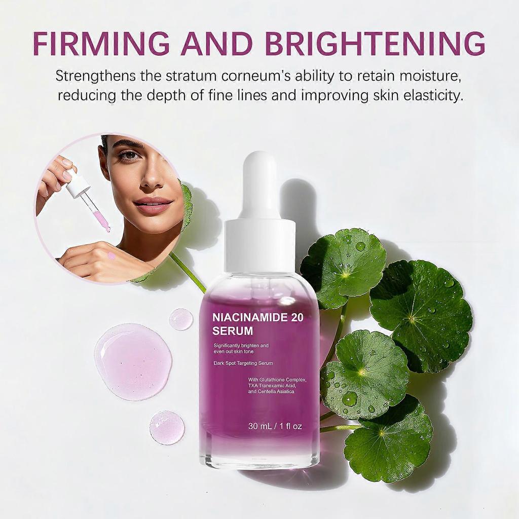 Il siero alla niacinamide al 20% schiarisce le macchie scure, uniforma il tono della pelle e minimizza i pori: formulato specificamente per pelli sensibili.