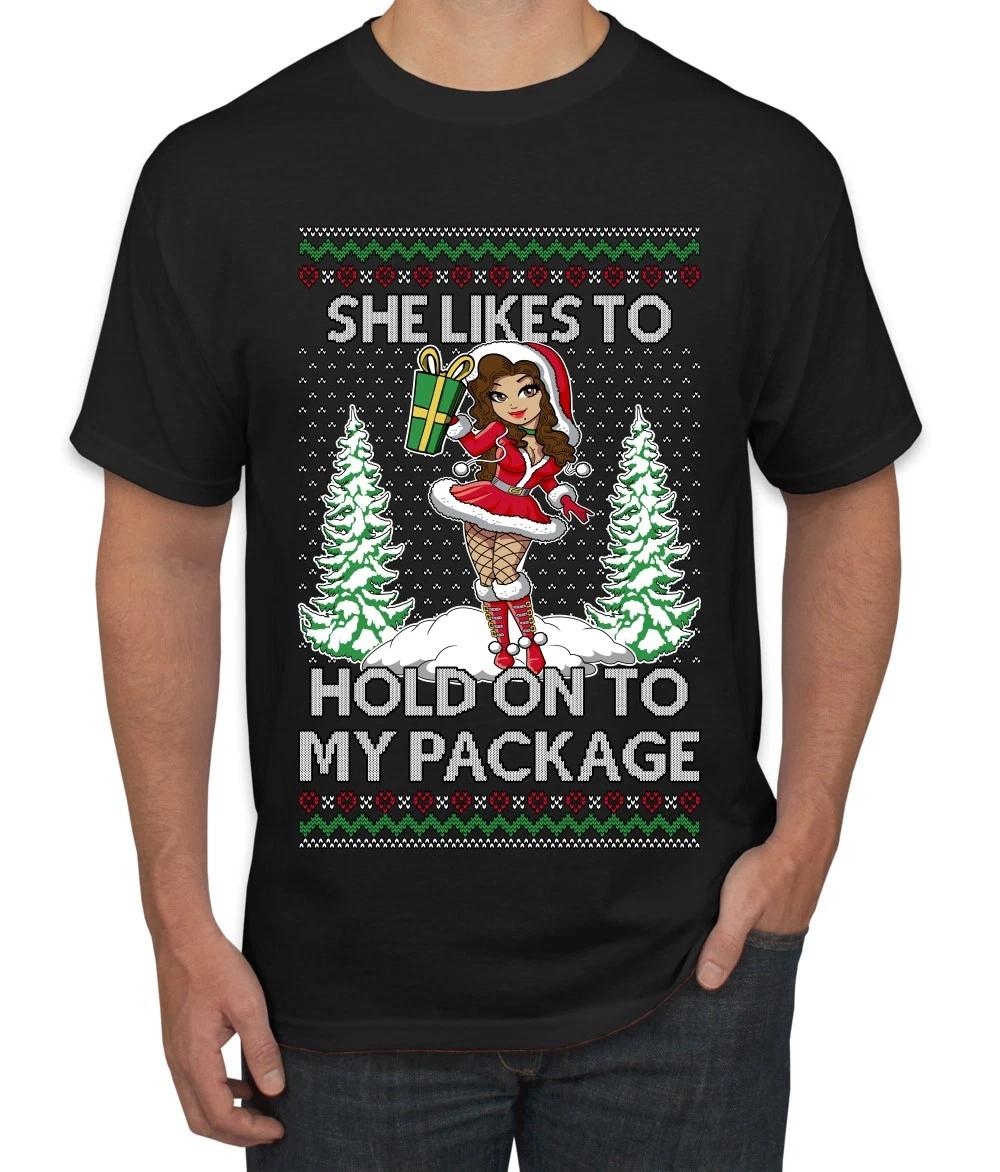 Hold My Package Couples Matching Ugly Christmas Men s T- Shirt L