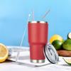 30oz Tumbler Double Wall Stainless Steel Vacuum Insulated Travel Mug With Splash-Proof Lid Metal Straw and Brush