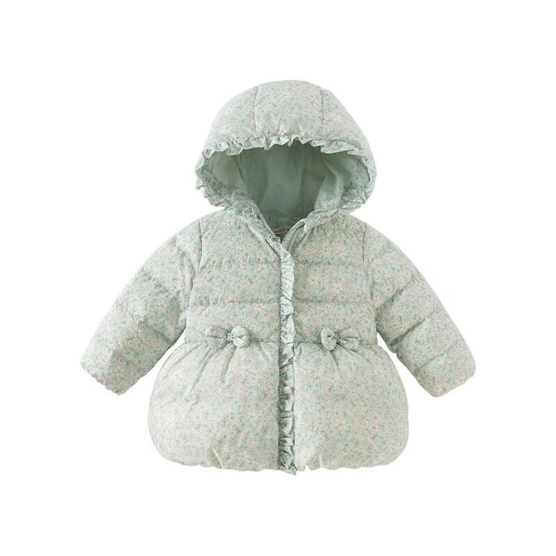 DAVE&BELLA Girls' Printed Winter White Duck Down Jacket
