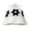Knitted Bucket Hat Flower Panama Hat Portable Fisherman Cap  for Women