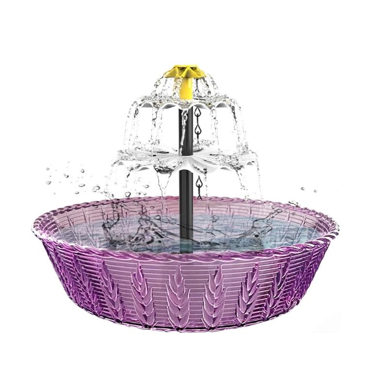Solar Powered Plastic Outdoor Fountain Bird Bath Featuring Dynamic Water Display Creating Mesmerizing Curtains for Garden Relaxation 1