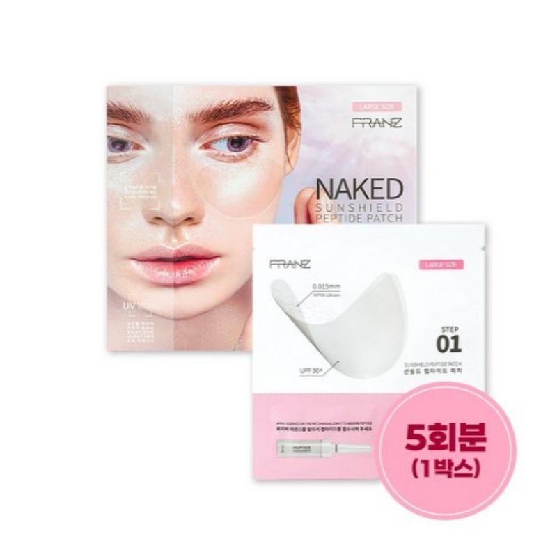 FRANZ Солнцезащитный пластырь с пептидами Naked Sunshield UV Protection, размер L, 5 шт. – Прозрачный гидрогелевый пластырь для защиты от солнца на гольфе, для темных пятен